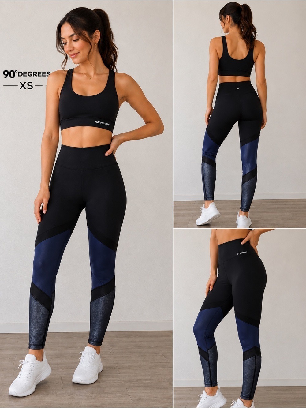 90 Degree by Reflex XS Colorblock Performance Leggings NWT with flaws